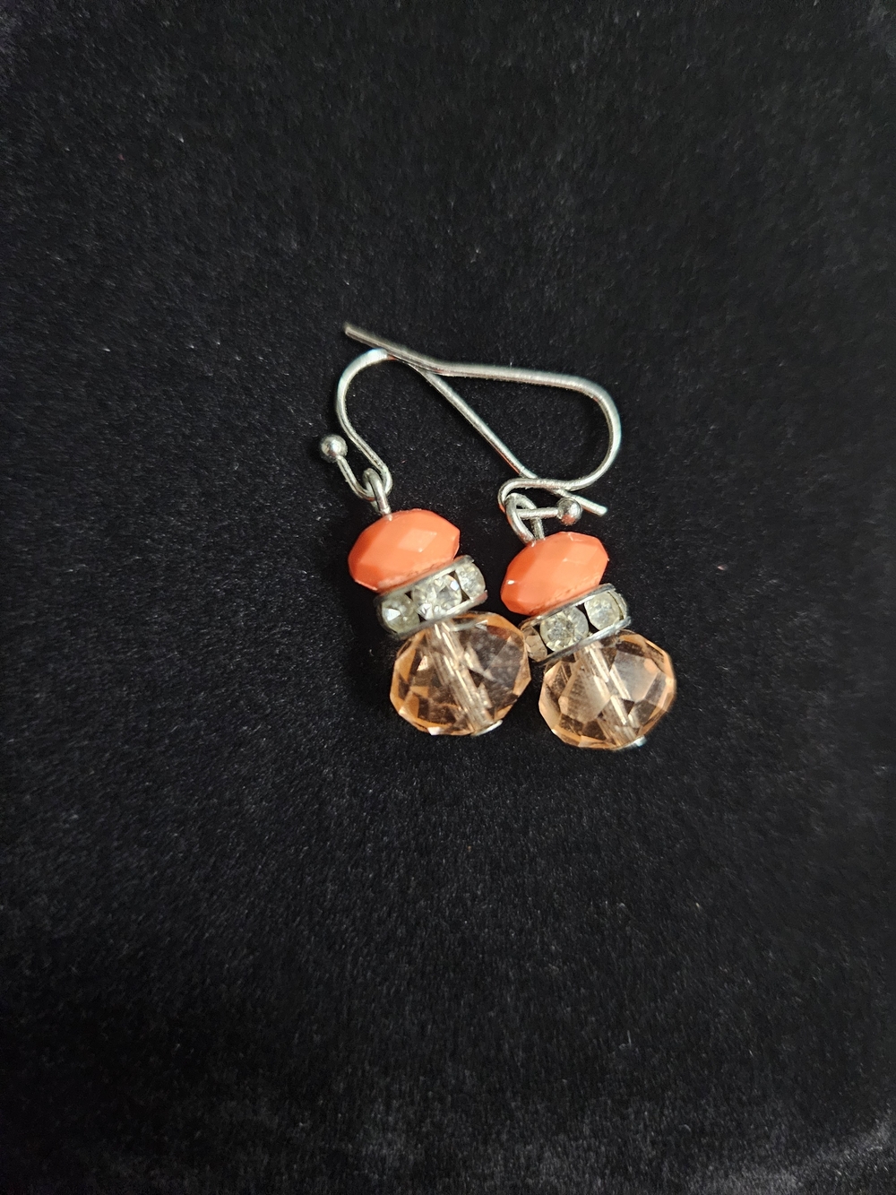 Orange/Coral Bead Drop Earrings